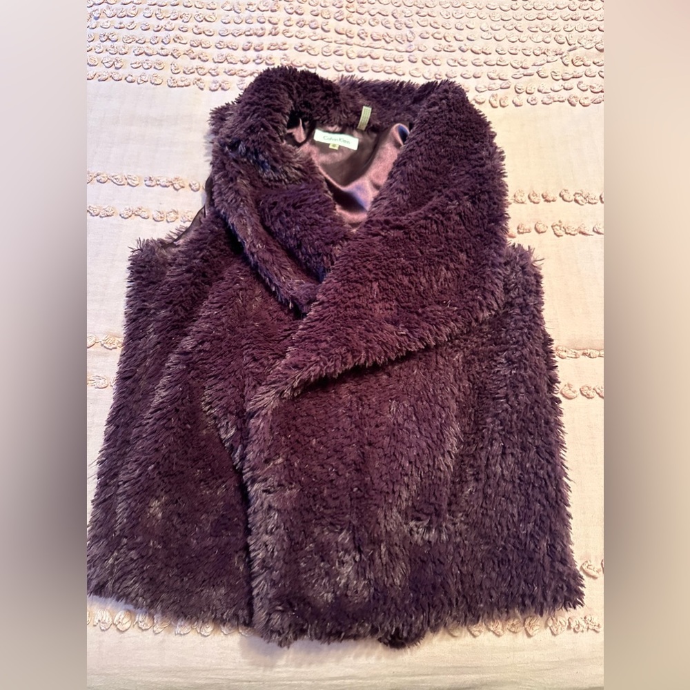 Calvin Klein faux fur Eggplant colored vest